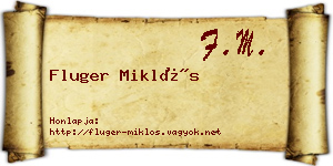 Fluger Miklós névjegykártya