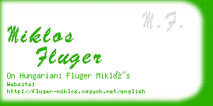 miklos fluger business card